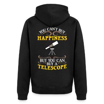 Astronom Astronomy Sternenkunde Telescope Weltraum - Unisex Premium Bio Zip Hoodie - Schwarz - Hinten - Nico (187cm)