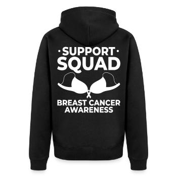 Breast Cancer Ribbon Cancer Breast Pink Breast Cancer - Unisex Premium Organic Zip Hoodie - black - Back - Nico (187cm)