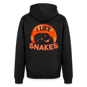 J’aime les serpents pet snake dictons animal - Veste à capuche bio Premium Unisexe - noir - Dos - Nico (187cm)