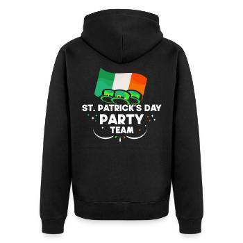 St Patricks Day Party Team St. Patricks Day Ire - Unisex Premium Bio Zip Hoodie - Schwarz - Hinten - Nico (187cm)