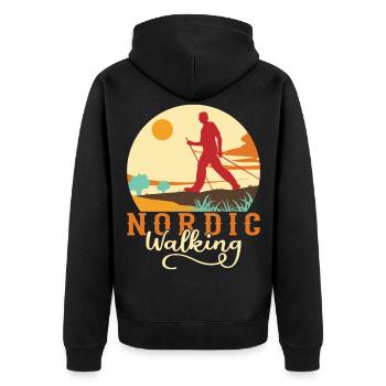 Marche nordique Bâtons de marche nordique - Veste à capuche bio Premium Unisexe - noir - Dos - Nico (187cm)