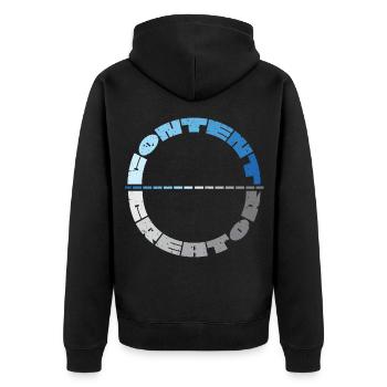 Creator Youtube Youtuber Online Medien - Unisex Premium Bio Zip Hoodie - Schwarz - Hinten - Nico (187cm)