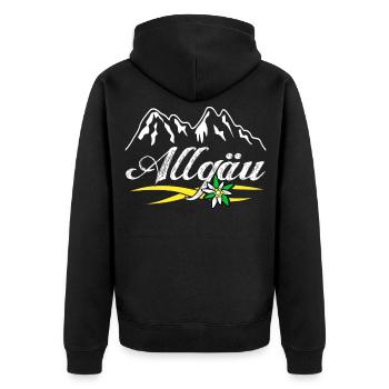 Alpes de l’Allgäu Edelweiss Allgäuer - Veste à capuche bio Premium Unisexe - noir - Dos - Nico (187cm)