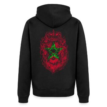 Lion marocain Maroc Marocain - Veste à capuche bio Premium Unisexe - noir - Dos - Nico (187cm)