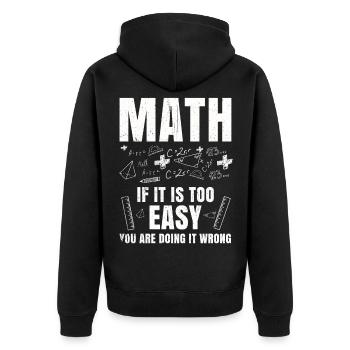 Mathematik Tshirt Professor Geometrie Algebra Pi - Unisex Premium Bio Zip Hoodie - Schwarz - Hinten - Nico (187cm)