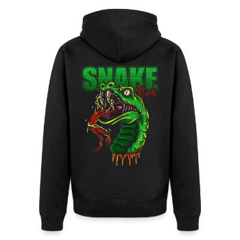 Snake - Unisex Premium Organic Zip Hoodie - black - Back - Nico (187cm)