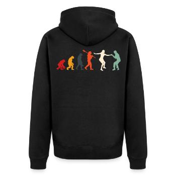Boogie Woogie Retro Swing Boogie-Woogie - Unisex Premium Bio Zip Hoodie - Schwarz - Hinten - Nico (187cm)
