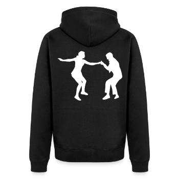Boogie Woogie Boogie-Woogie Tanzen Swing - Unisex Premium Bio Zip Hoodie - Schwarz - Hinten - Nico (187cm)