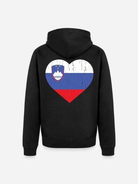 SLOVENIA - Unisex Premium Organic Zip Hoodie - black