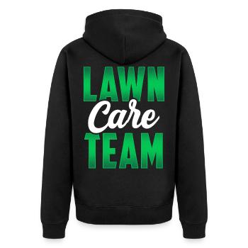 Team Rasenpflege Rasenmähen Rasen Rasenmäher - Unisex Premium Bio Zip Hoodie - Schwarz - Hinten - Nico (187cm)