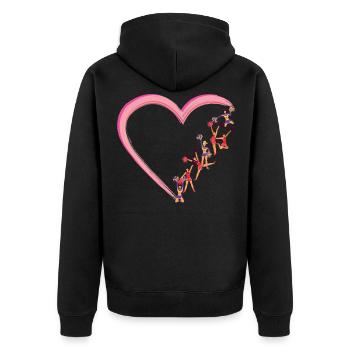 Cheer Cheerleading Heart - Unisex Premium Organic Zip Hoodie - black - Back - Nico (187cm)