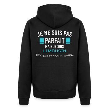 je ne suis pas parfait LIMOUSIN - Veste à capuche bio Premium Unisexe - noir - Dos - Nico (187cm)