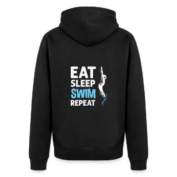 Swim Team Design For Swimmer Eat Sleep - Unisex Premium Organic Zip Hoodie - black - Back - Nico (187cm)