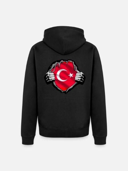 Türkei Türkisch Türke Türken - Premium økologisk unisex-hættejakke - sort