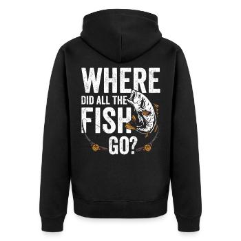 Où sont passés tous les poissons? Pêcheurs pêcheurs - Veste à capuche bio Premium Unisexe - noir - Dos - Nico (187cm)