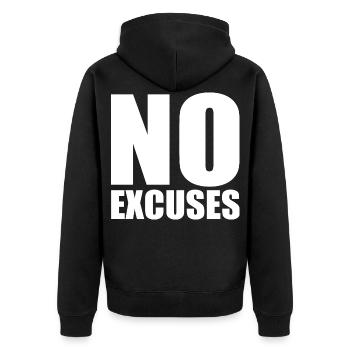 No excuses - Veste à capuche bio Premium Unisexe - noir - Dos - Nico (187cm)