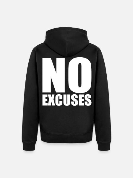 No excuses - Unisex Premium Organic Zip Hoodie - black