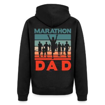 Marathon Dad - Unisex Premium Bio Zip Hoodie - Schwarz - Hinten - Nico (187cm)