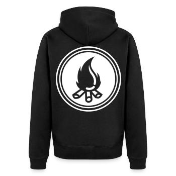 Campfire symbol - Unisex Premium Organic Zip Hoodie - black - Back - Nico (187cm)