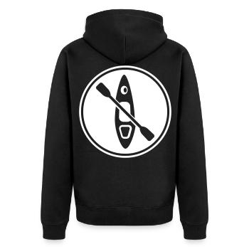 Canoe icon - Unisex Premium Organic Zip Hoodie - black - Back - Nico (187cm)