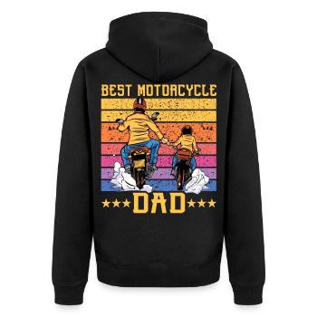 Meilleur papa moto - Veste à capuche bio Premium Unisexe - noir - Dos - Nico (187cm)