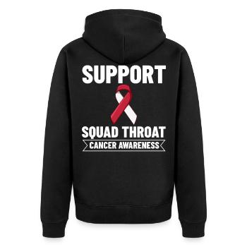 Kopf Hals Karzinom Krebs Ribbon Chemo - Unisex Premium Bio Zip Hoodie - Schwarz - Hinten - Nico (187cm)