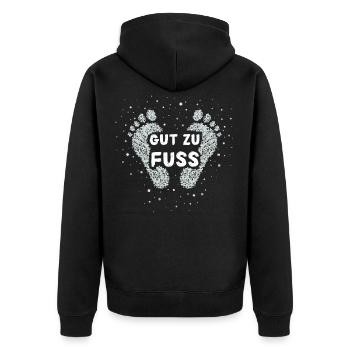 Gut Zu Fuß Fusspfleger Fusspflegerin - Unisex Premium Bio Zip Hoodie - Schwarz - Hinten - Nico (187cm)