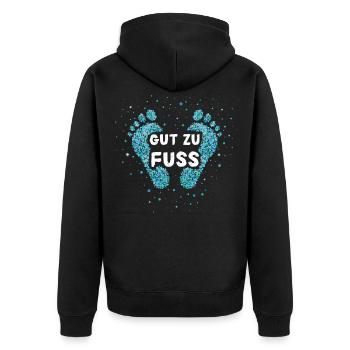 Gut Zu Fuß Fusspfleger Fusspflege - Unisex Premium Bio Zip Hoodie - Schwarz - Hinten - Nico (187cm)