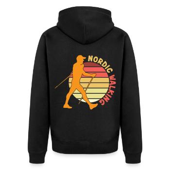 Nordic Walking Nordic Walker Walking Poles - Unisex Premium Organic Zip Hoodie - black - Back - Nico (187cm)