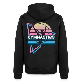 Gymnastique Rétro Cadeau - Veste à capuche bio Premium Unisexe - noir - Dos - Nico (187cm)