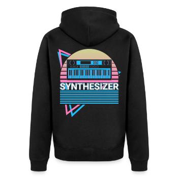 Synthétiseur Retro Gift - Veste à capuche bio Premium Unisexe - noir - Dos - Nico (187cm)