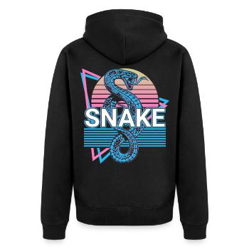 Cadeau rétro serpent - Veste à capuche bio Premium Unisexe - noir - Dos - Nico (187cm)