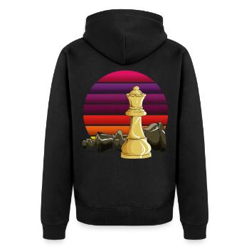 Échecs Échecs Échecs Checkmate Pièces d’échecs Roi - Veste à capuche bio Premium Unisexe - noir - Dos - Nico (187cm)