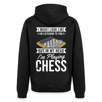 Chess Gift Board Game Chess Game Chess Board - Unisex Premium Organic Zip Hoodie - black - Back - Nico (187cm)