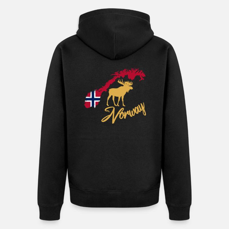 Norvège Norwegen - Veste à capuche bio Premium Unisexe - noir