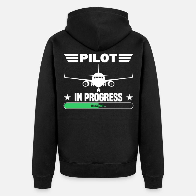 Pilot In Progress Aviation Engineering - Unisex Premium Bio Zip Hoodie - Schwarz