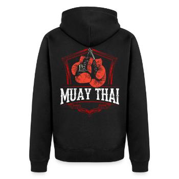 Muay Thai Fighter Arts Martiaux Arts Martiaux Arts Martiaux Arts Martiaux - Veste à capuche bio Premium Unisexe - noir - Dos - Nico (187cm)