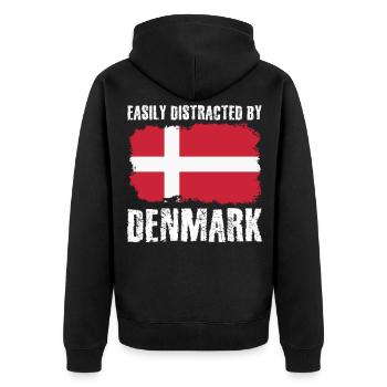 Danemark Drapeau Danois Danemark - Veste à capuche bio Premium Unisexe - noir - Dos - Nico (187cm)