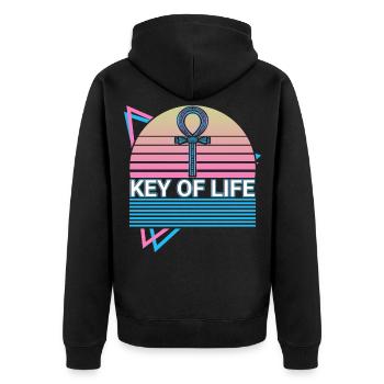 Egyptian Anhk Keys of Life Gift - Unisex Premium Organic Zip Hoodie - black - Back - Nico (187cm)