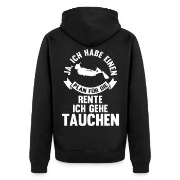Tauchen Rente Ruhestand Taucher Tauchlehrer - Unisex Premium Bio Zip Hoodie - Schwarz - Hinten - Nico (187cm)