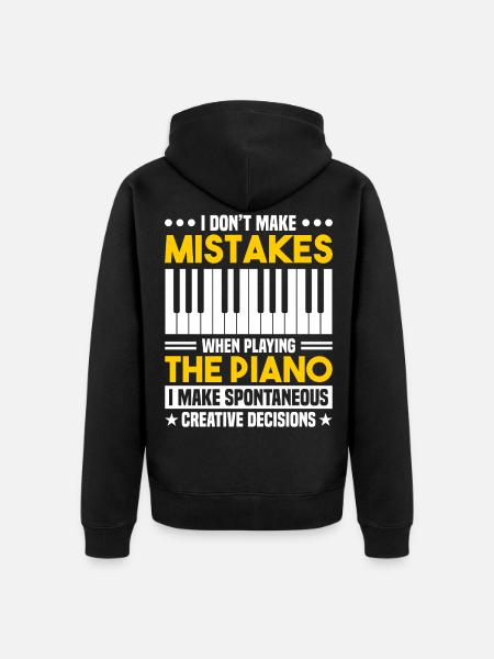 Ik maak geen fouten bij het spelen van de piano - Uniseks Premium bio ziphoodie - zwart