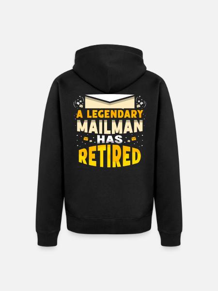 Legendary Postman Retired - Unisex Premium Organic Zip Hoodie - black