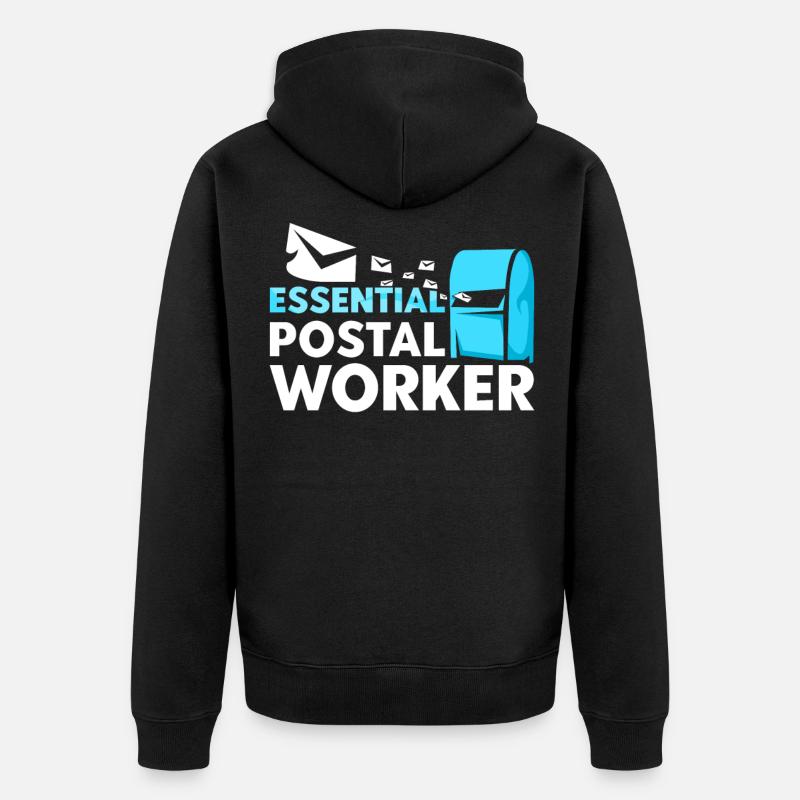 Systemrelevanter Postbote Briefträger Zusteller - Unisex Premium Bio Zip Hoodie - Schwarz