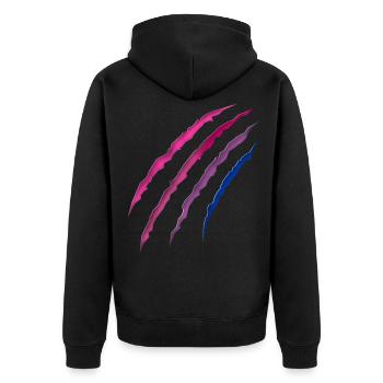 Bisexuel Bi Pride Flag Scratch - Veste à capuche bio Premium Unisexe - noir - Dos - Nico (187cm)