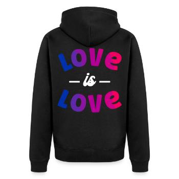 Bisexuel Bi Pride Flag Love Is - Veste à capuche bio Premium Unisexe - noir - Dos - Nico (187cm)
