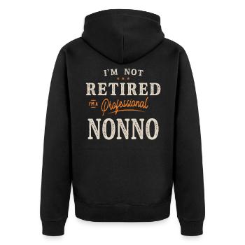 Männer Ich bin nicht im Ruhestand Ich bin ein professioneller Nonno - Unisex Premium Bio Zip Hoodie - Schwarz - Hinten - Nico (187cm)