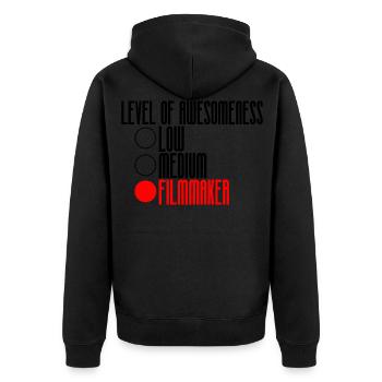 Niveau de génialité, Cinéaste 2 - Veste à capuche bio Premium Unisexe - noir - Dos - Nico (187cm)