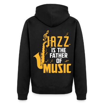 Jazz Cadeau Saxophone Instrument de Musique Musique à Vent - Veste à capuche bio Premium Unisexe - noir - Dos - Nico (187cm)