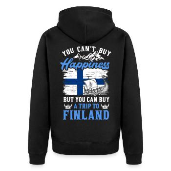 Finlande - Veste à capuche bio Premium Unisexe - noir - Dos - Nico (187cm)
