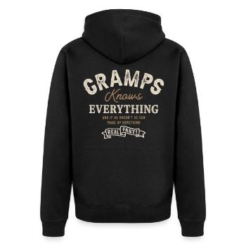 Gramps Knows Everything Quotes Funny Grandpa - Unisex Premium Organic Zip Hoodie - black - Back - Nico (187cm)